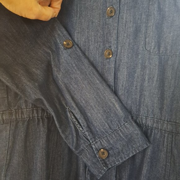 Jack BB Dakota Chambrey Button Front Long Sleeve Dress Size Small - Picture 9 of 9